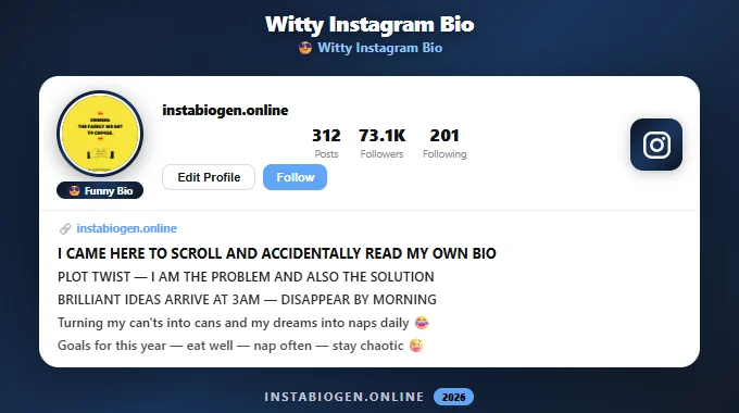 Witty Instagram Bios